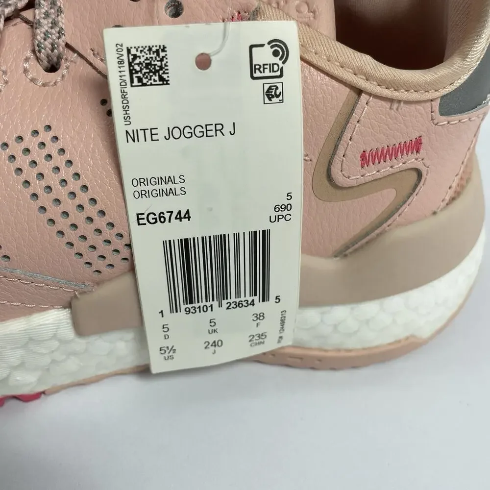Adidas Nite Jogger J Vapour Pink EG6744 Size 5.5 Kids Boost Sneakers Leather